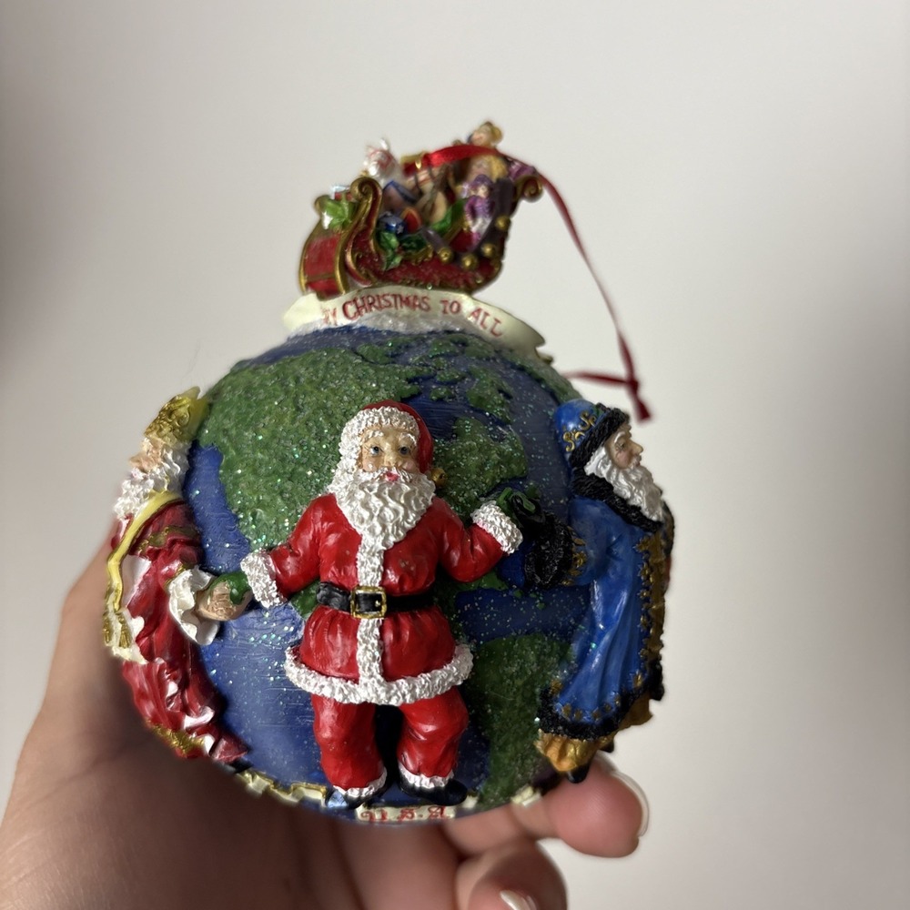 Christopher Radko Christmas Ornament 'Santas Around the World'  Cottage  5" X 4"